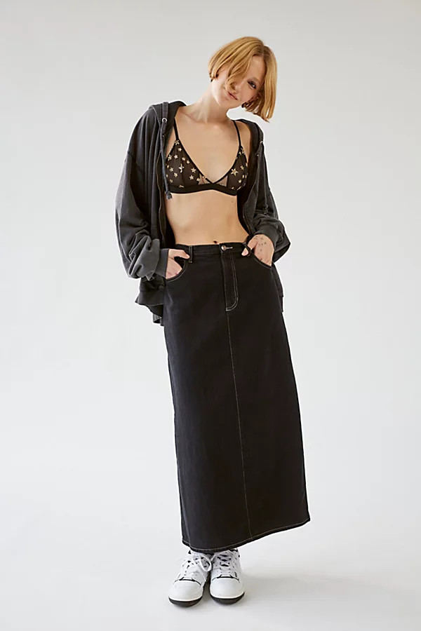 Urban Renewal Remade Overdyed Denim Maxi Skirt | Urban Outfitters (US and RoW)