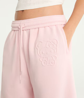 Hello Kitty | Aero Tonal Teddy Wide Leg Sweatpants | Aeropostale