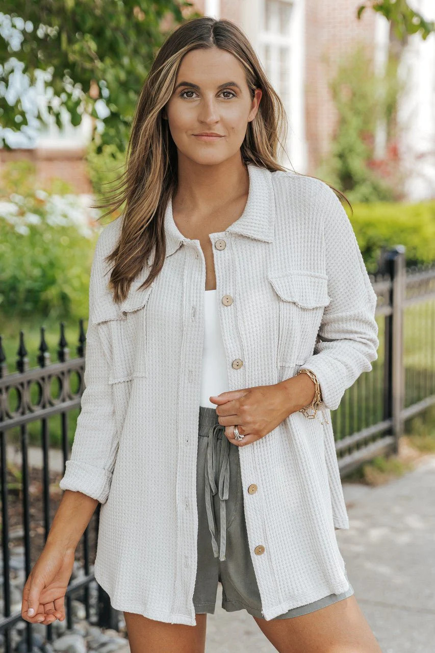 Waffle Knit Button Up | Magnolia Boutique | Magnolia Boutique