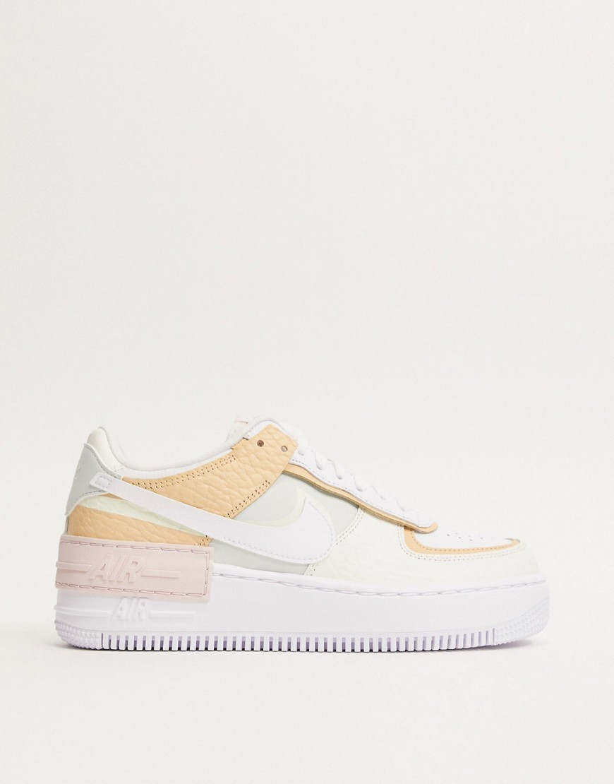 Nike Air Force 1 Shadow Tonal cream and orange sneakers | ASOS (Global)