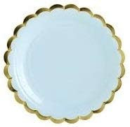 Gold Rimmed Party Paper Plates (Round Plates, Baby Blue) Baby Boy Shower Paper Plates | Amazon (US)