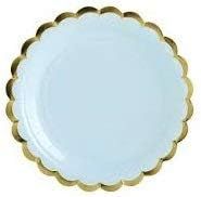 Gold Rimmed Party Paper Plates (Round Plates, Baby Blue) Baby Boy Shower Paper Plates | Amazon (US)