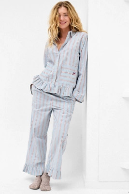 Damson Madder Florie Rüschen Pyjama Set | Urban Outfitters (EU)
