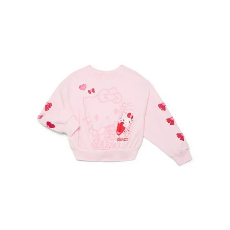 Hello Kitty Girls Valentine s Day Graphic Fleece Crew Pullover Sizes 4-16 | Walmart (US)