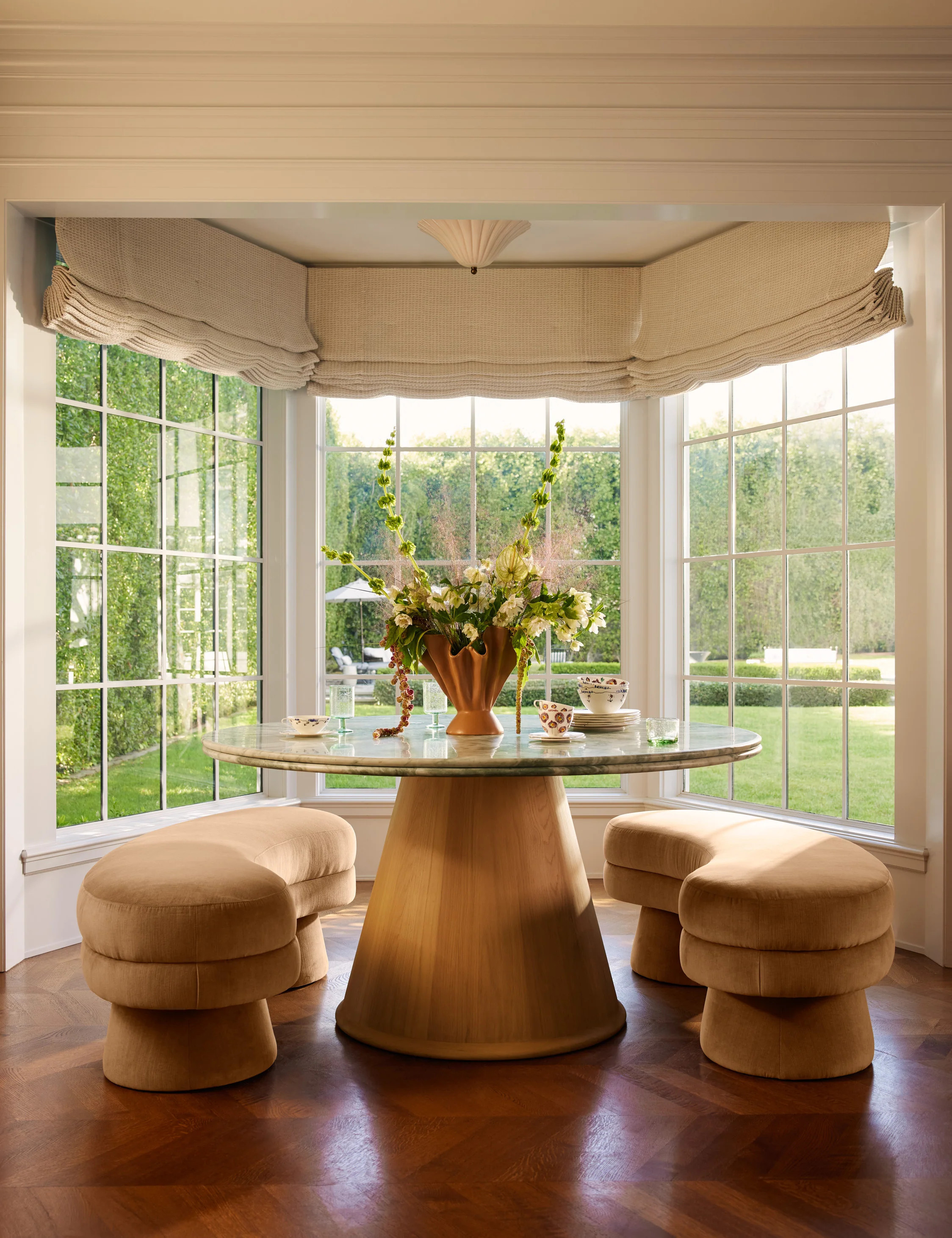 Gladstone Flush Mount Light, Aged Brass, 16"Dia | Lulu and Georgia 