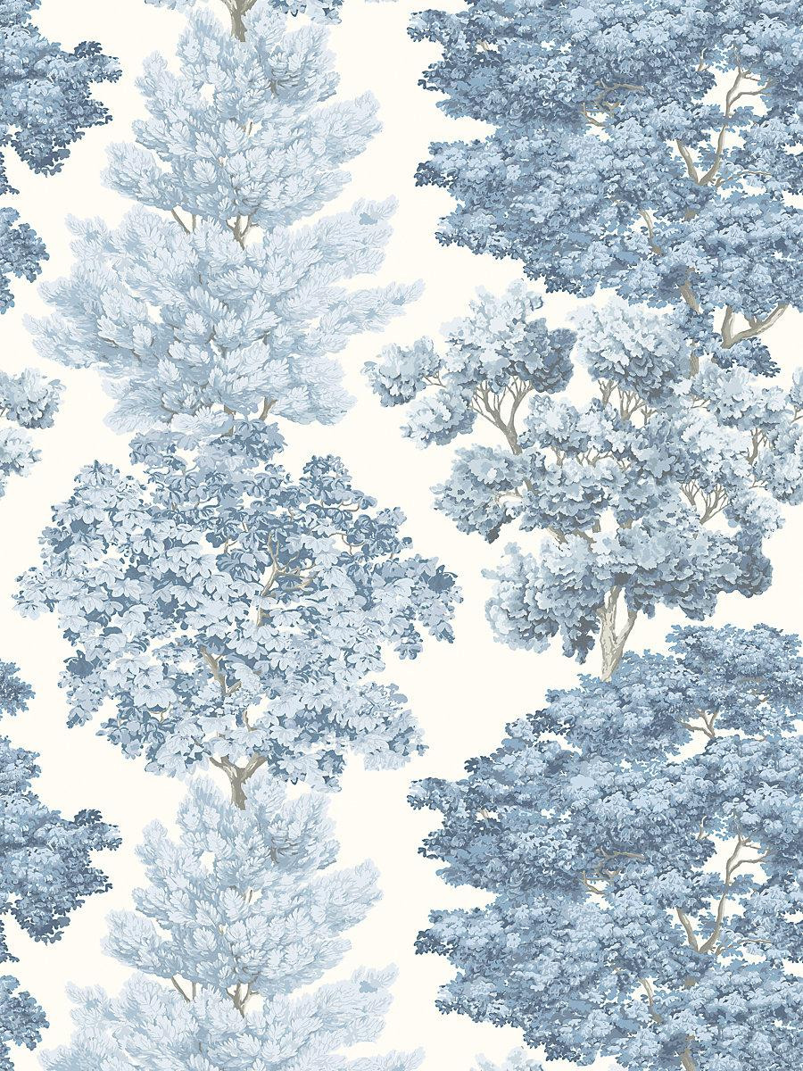 Scalamandre Central Park Wallcovering Light Blue Wallpaper | DecoratorsBest