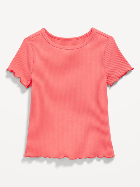 Short-Sleeve Lettuce-Edge T-Shirt for Toddler Girls | Old Navy (US)