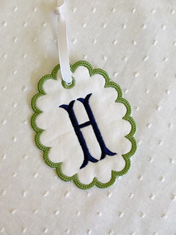 Monogrammed Initial Basket Tag Ornament | Etsy (US)