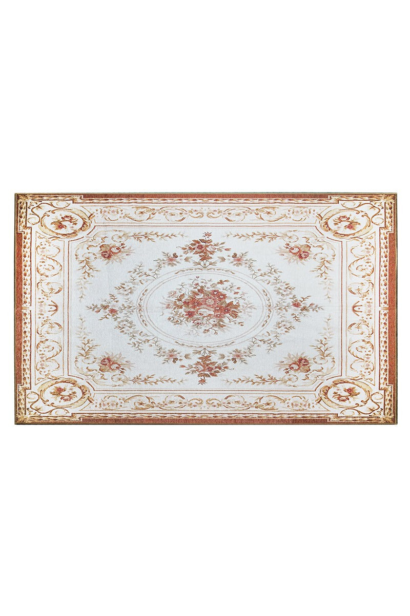 Aubusson Beige Washable Rug | My Magic Carpet