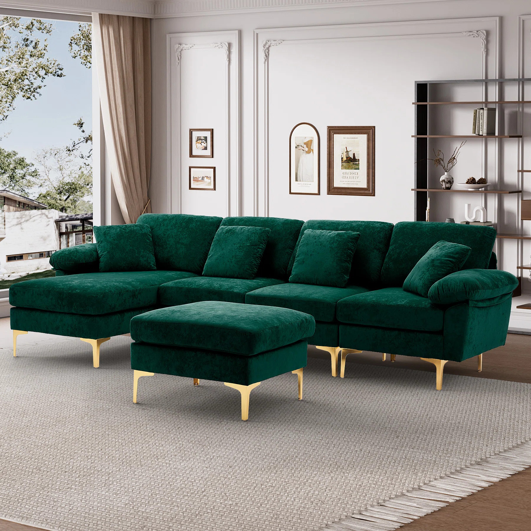 Antelmo 4 - Piece Upholstered Sectional with Ottoman | Wayfair North America