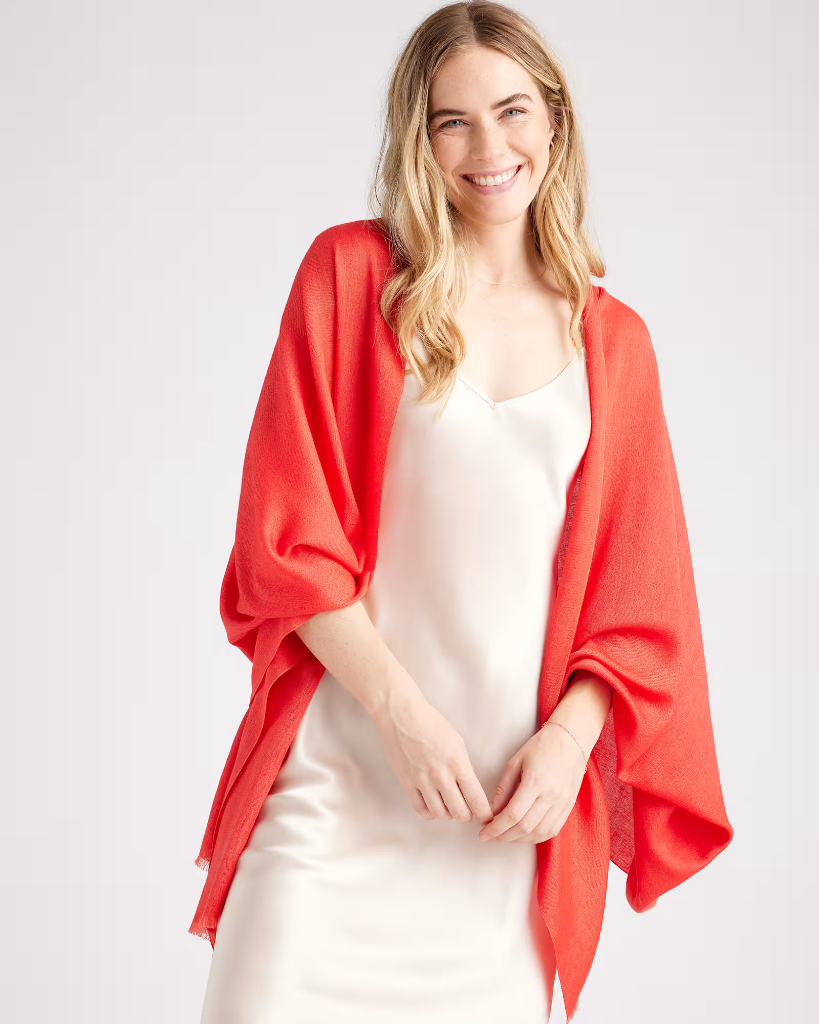 Featherweight Cashmere Silk Frayed Edge Scarf | Quince