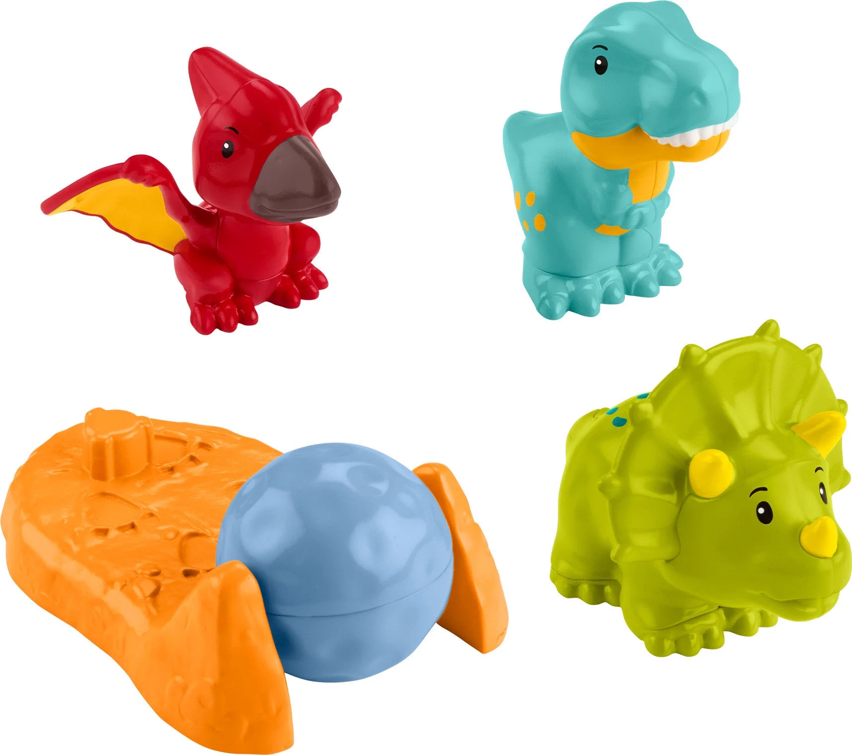 Fisher-Price Little People Friendly Dinosaur Figure Pack Toddler Toy, 4 Pieces | Walmart (US)
