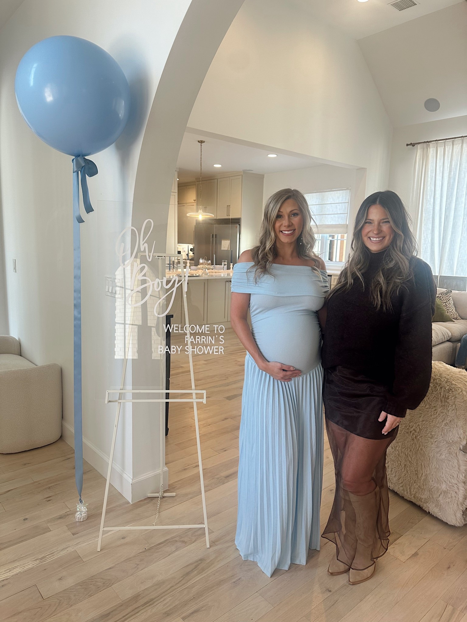 Baby boy shower outfits 

wearing small sweater and medium skirtt