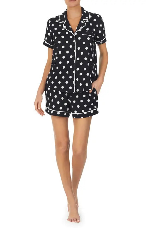 Kate Spade New York print short pajamas in Black/Dot at Nordstrom, Size Large | Nordstrom