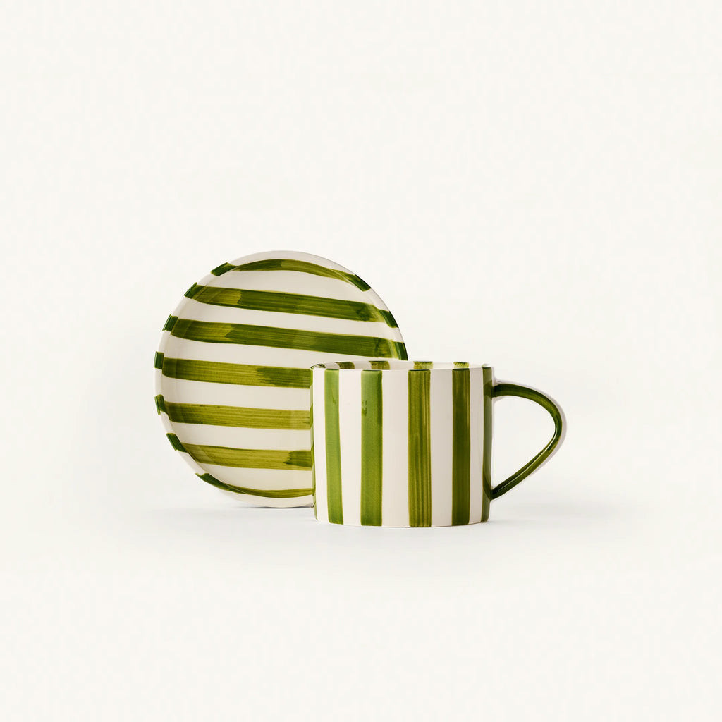 Tratto Cafe Set / Cup & Saucer / Matcha | Ama La Vita