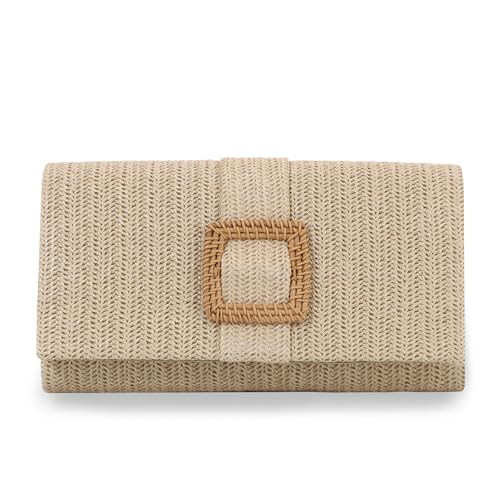 Emprier Straw Clutch Purses for Women Summer Beach Bag Raffia Crossbody Purse Woven Envelope Handbag | Amazon (US)