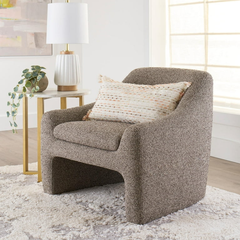Better Homes & Gardens Emerson Curvy Accent Chair, Truffle Brown Boucle | Walmart (US)