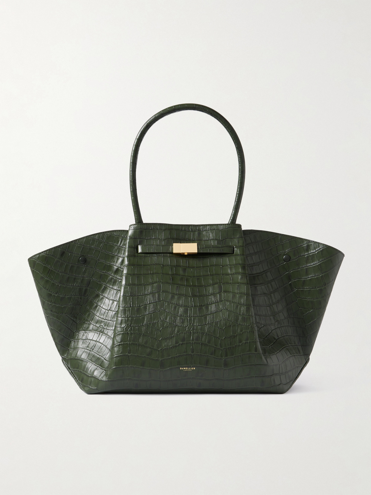 DeMellier - The New York Large Croc-effect Leather Tote - Dark green | NET-A-PORTER (UK & EU)