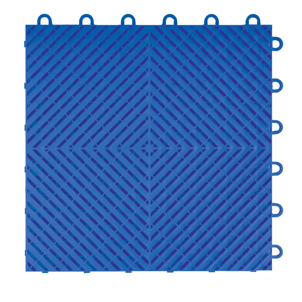Swisstrax 12-in x 12-in Vented Polypropylene Garage Floor Tile ( 10-sq ft ) 10 -Pack in Blue | HOME-RSH-RB-10PK | Lowe's