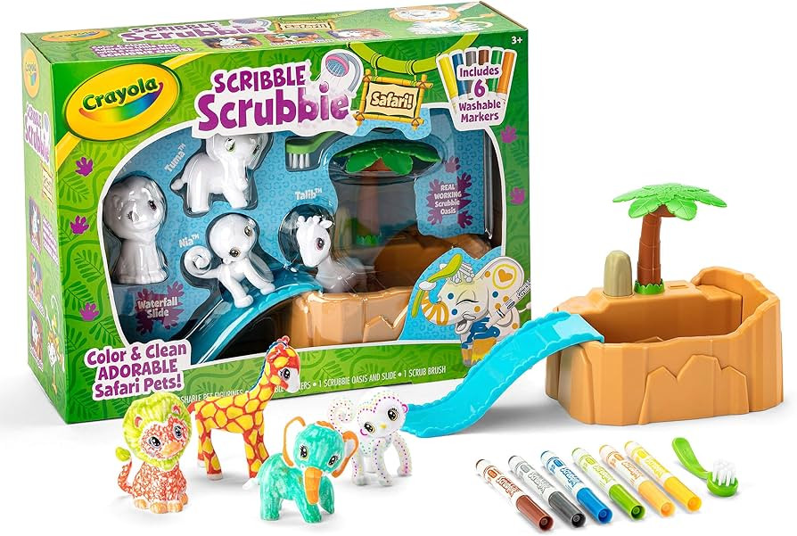 Crayola Scribble Scrubbie Safari Animals Tub Set, Color & Wash Creative Toy, Gift for Kids, Age 3... | Amazon (US)