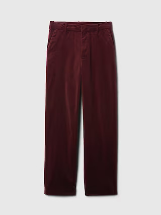 High Rise Velvet Straight Pants | Gap (US)