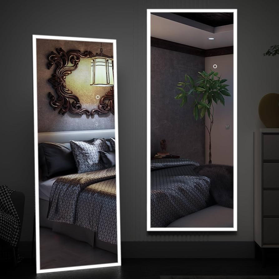 Manocorro Full Length Mirror with Lights, 63"x20" LED Full Body Mirror Standing Hanging or Leanin... | Amazon (US)