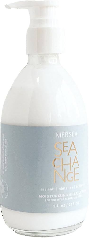 MERSEA Luxury Shea Lotion - Hand and Body Lotion in Glass Bottle Pump, Sea Change, 9 oz | Amazon (US)