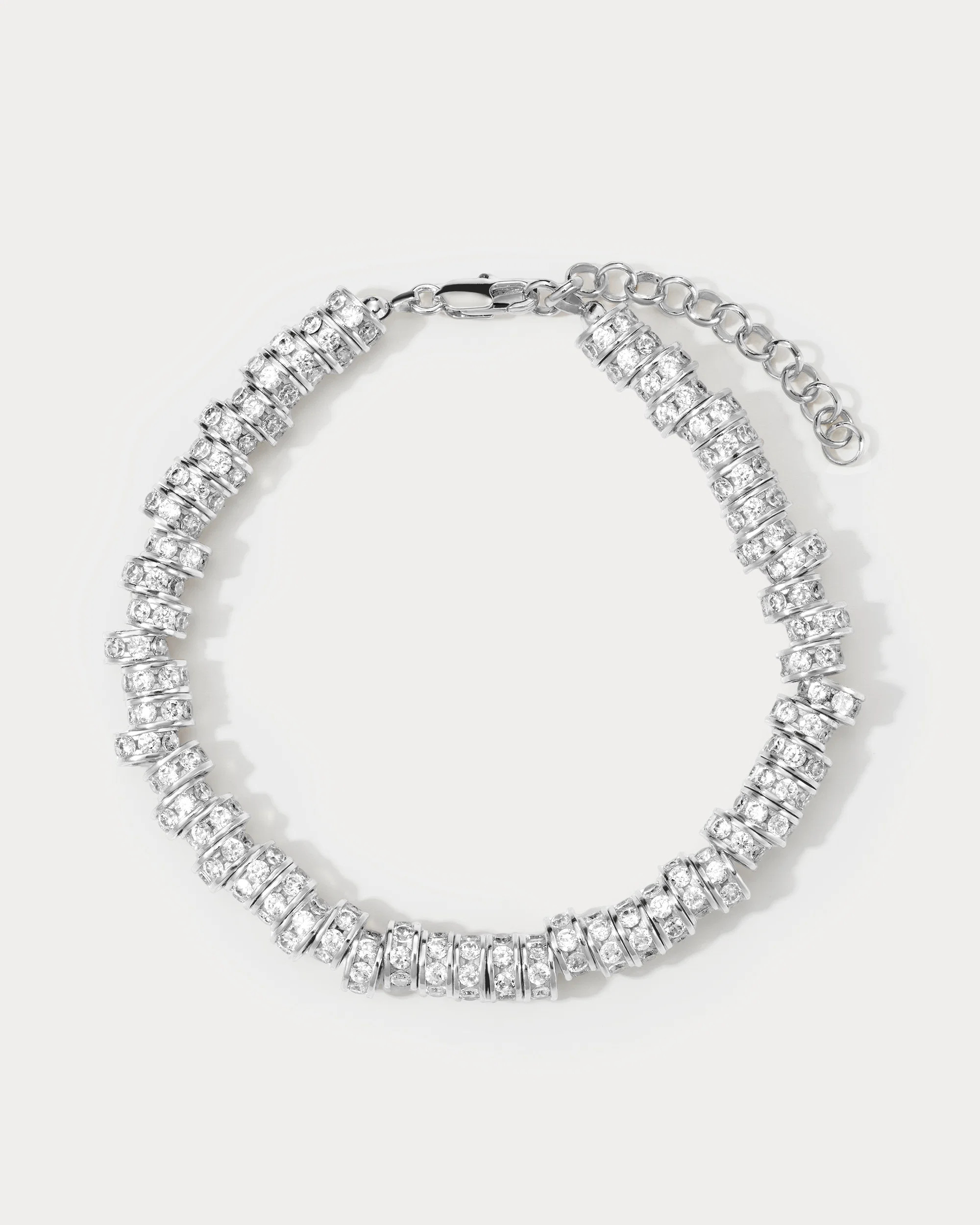 The Rio Rhinestone Anklet- Silver | Luv Aj Inc.