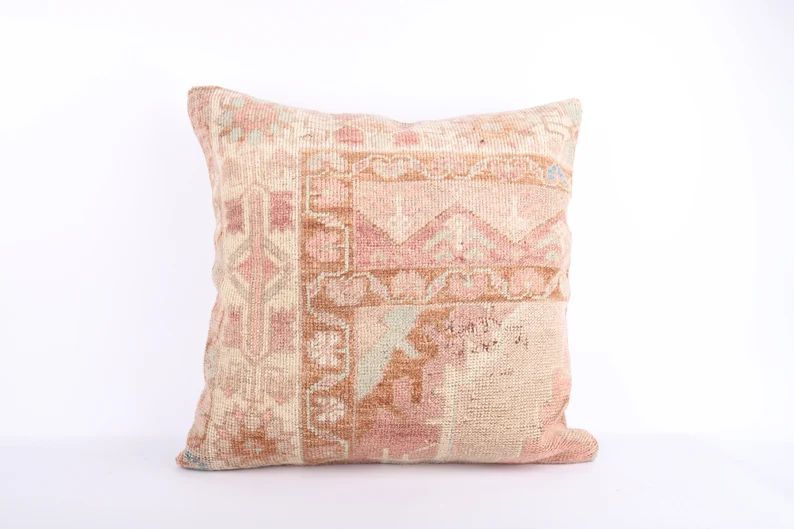 Bohemian Kilim Pillow, 24x24 Pillow Case, Decorative Throw Pillow, Aztec Cotton Pillow, Ethnic Pi... | Etsy (US)