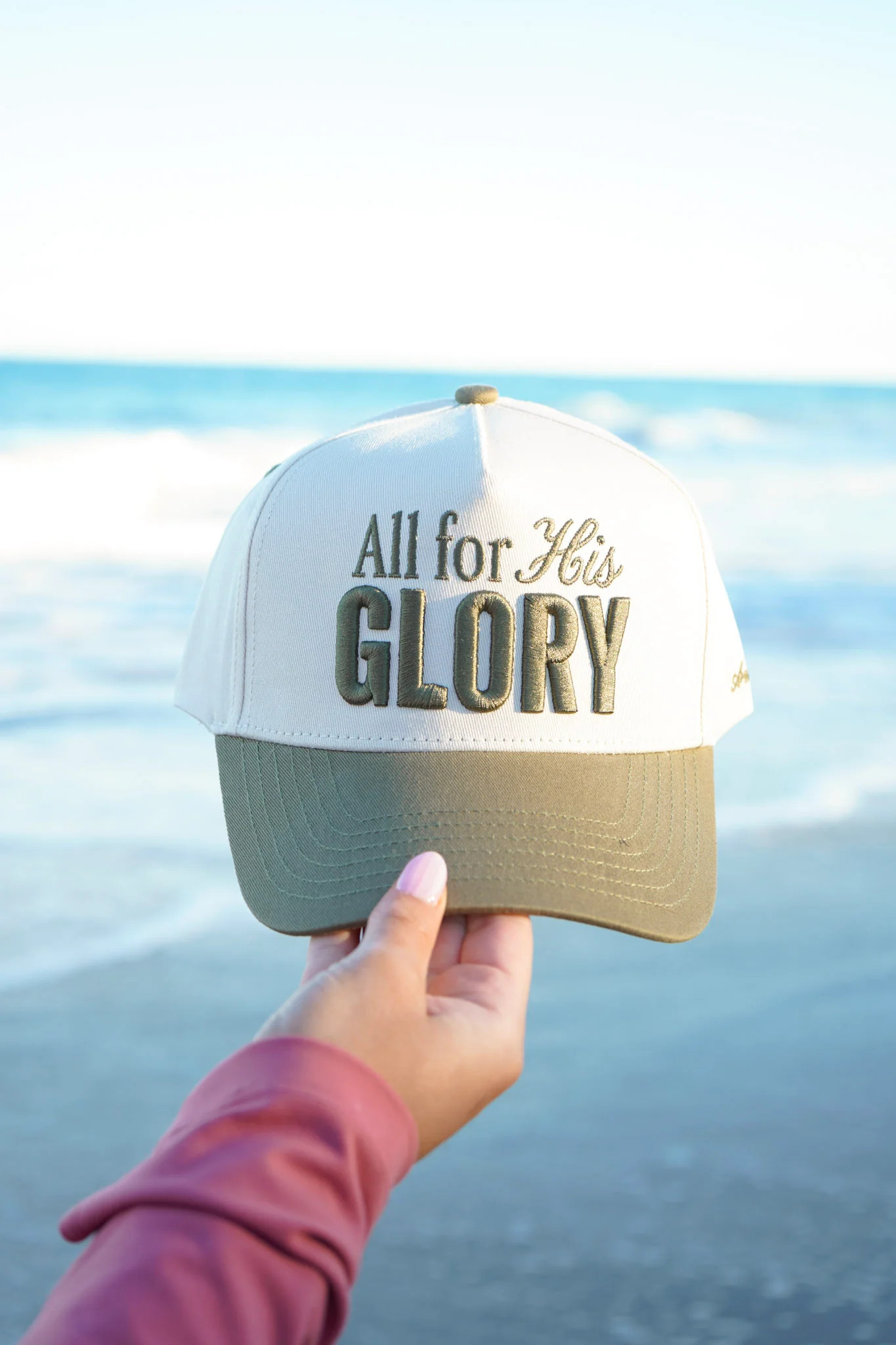 All For His Glory - Olive Trucker Hat | KenzKustomz