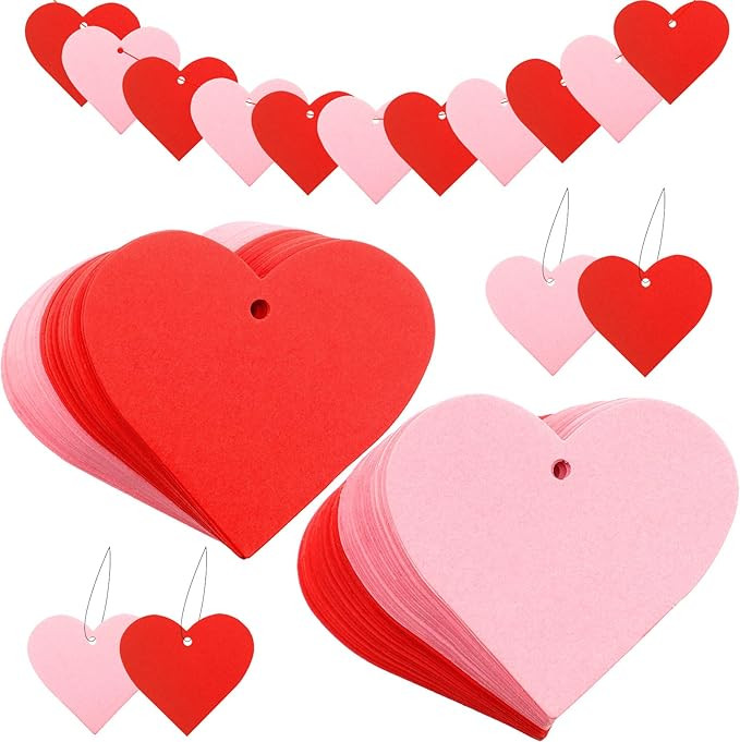 Boao 600 Pieces Heart Shaped Paper Cutouts Valentine Heart Confetti Paper Tags for Valentine's Da... | Amazon (US)