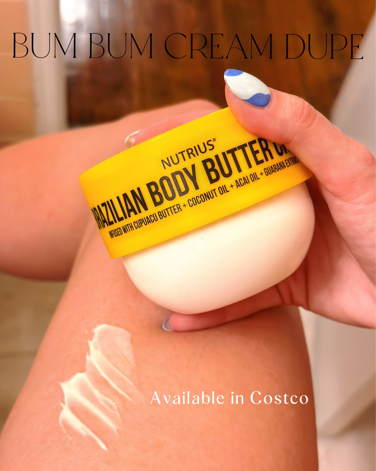 If you are looking for a new body product for the upcoming summer, run to 📍Costco, Sam’s Club, Amazon, or Walmart, and get this amazing dupe of Sol De Janeiro Brazilian Bum Bum Cream.  Nutrius Brazilian Body Butter Cream 🥥🌴 After one use I can smell this product on my body for at least 12 hours, it makes my skin smooth and leaves it hydrated! #skincaretips2023 #costco #dupe  

#LTKGiftGuide #LTKbeauty #LTKFind