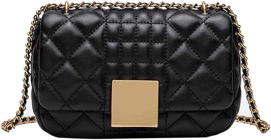 YXBQueen Women Quilted Purses and Handbags Genuine Leather Quilted Chain Purse Shoulder Bag Small... | Amazon (US)