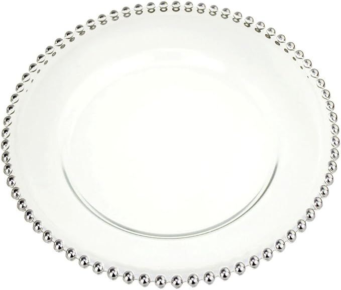 Homeford Clear Glass Charger Plate Beaded Edge, 12-Inch | Amazon (US)