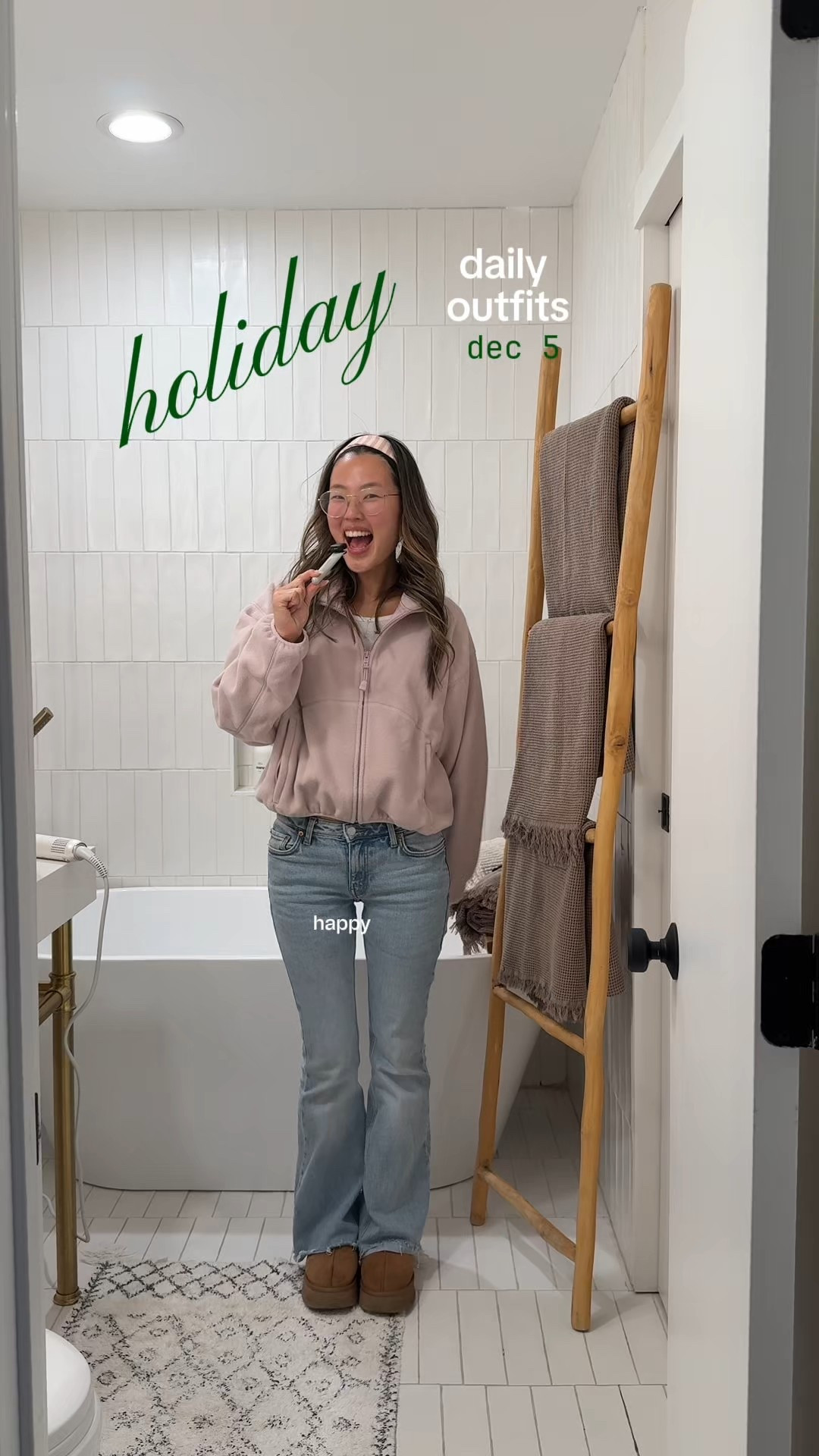 road trip outfit! 

love my new aritzia fleece zip up, and styled it with jeans to be a little more elevated than with leggings. 

aritzia fleece, aritzia jacket, aritzia pink zip up, low rise flare jeans, ugg outfits, cabin outfits, winter cabin outfits, holiday outfits 

#LTKPetite #LTKHoliday #LTKootd