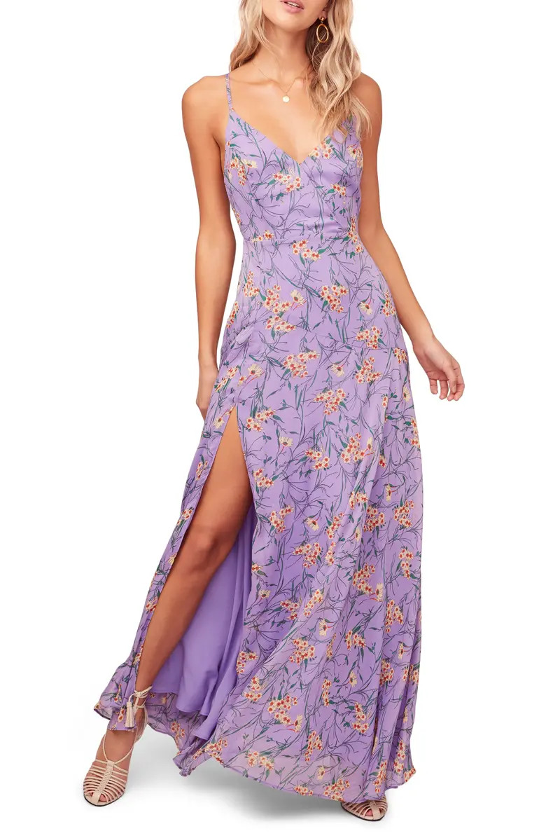Pandora High Slit Floral Print Maxi Sundress | Nordstrom