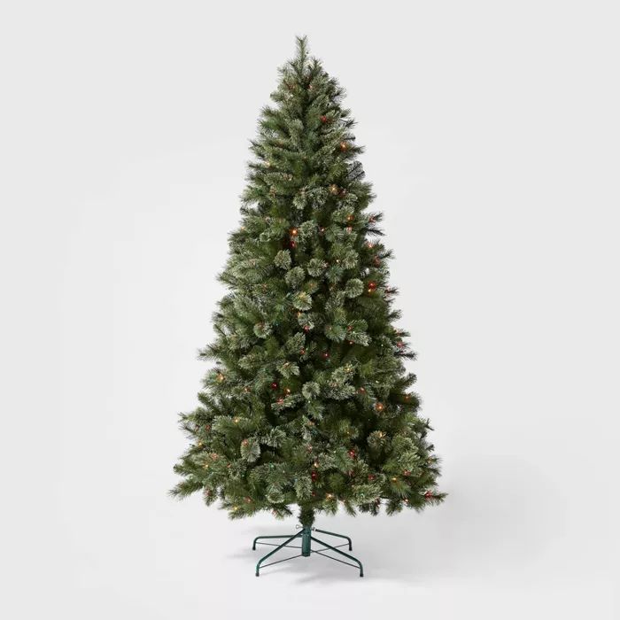 7.5ft Pre-lit Full Virginia Pine Artificial Christmas Tree AutoConnect Multicolored Lights - Wond... | Target
