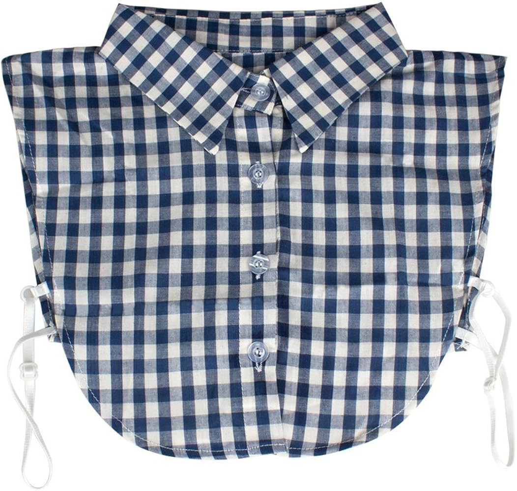 Vpang Women's Stylish Detachable Half Shirt Blouse False Collar Plaid Shirt Dickey | Amazon (US)