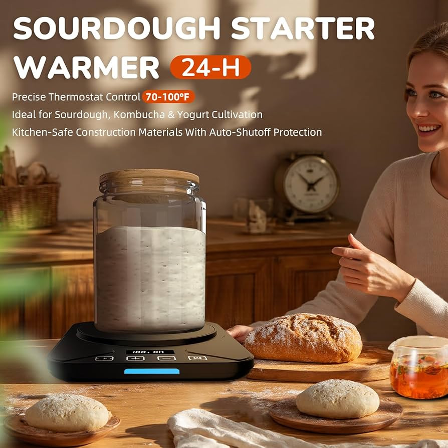 Sourdough Starter Warmer Mat - 24H Timer - Precise 1°F Thermostat Control (70-100°F) - Smart Me... | Amazon (US)