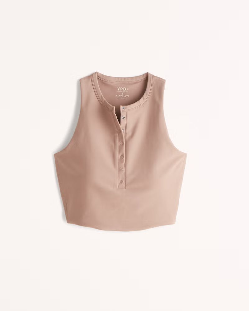 Women's YPB sculptLUX Curve Love Plunge Henley Slim Tank | Women's Active | Abercrombie.com | Abercrombie & Fitch (US)