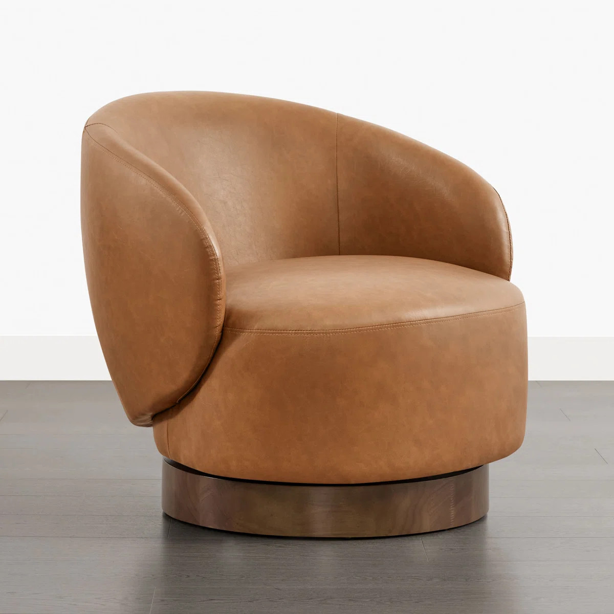 Modern Swivel Barrel Chairs With Wood Base | Wayfair North America