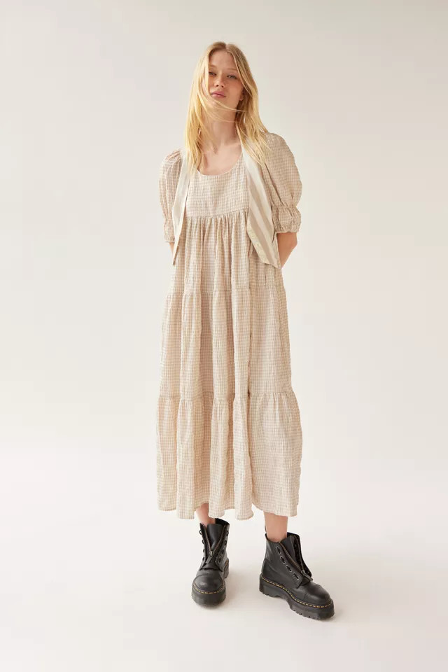 Ghospell Grind Gingham Midi Dress | Urban Outfitters (US and RoW)