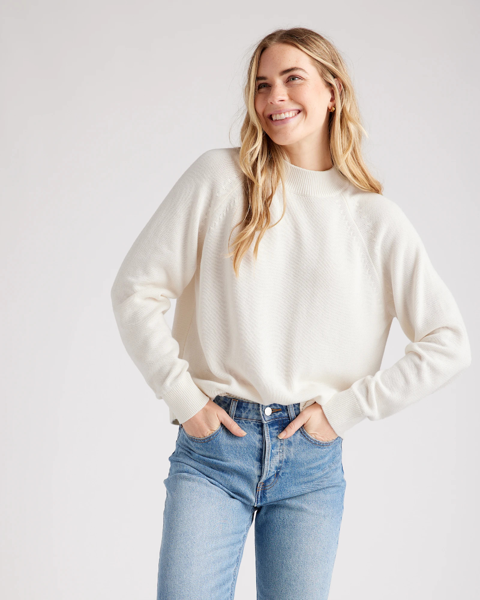 100% Organic Cotton Mock Neck Sweater | Quince