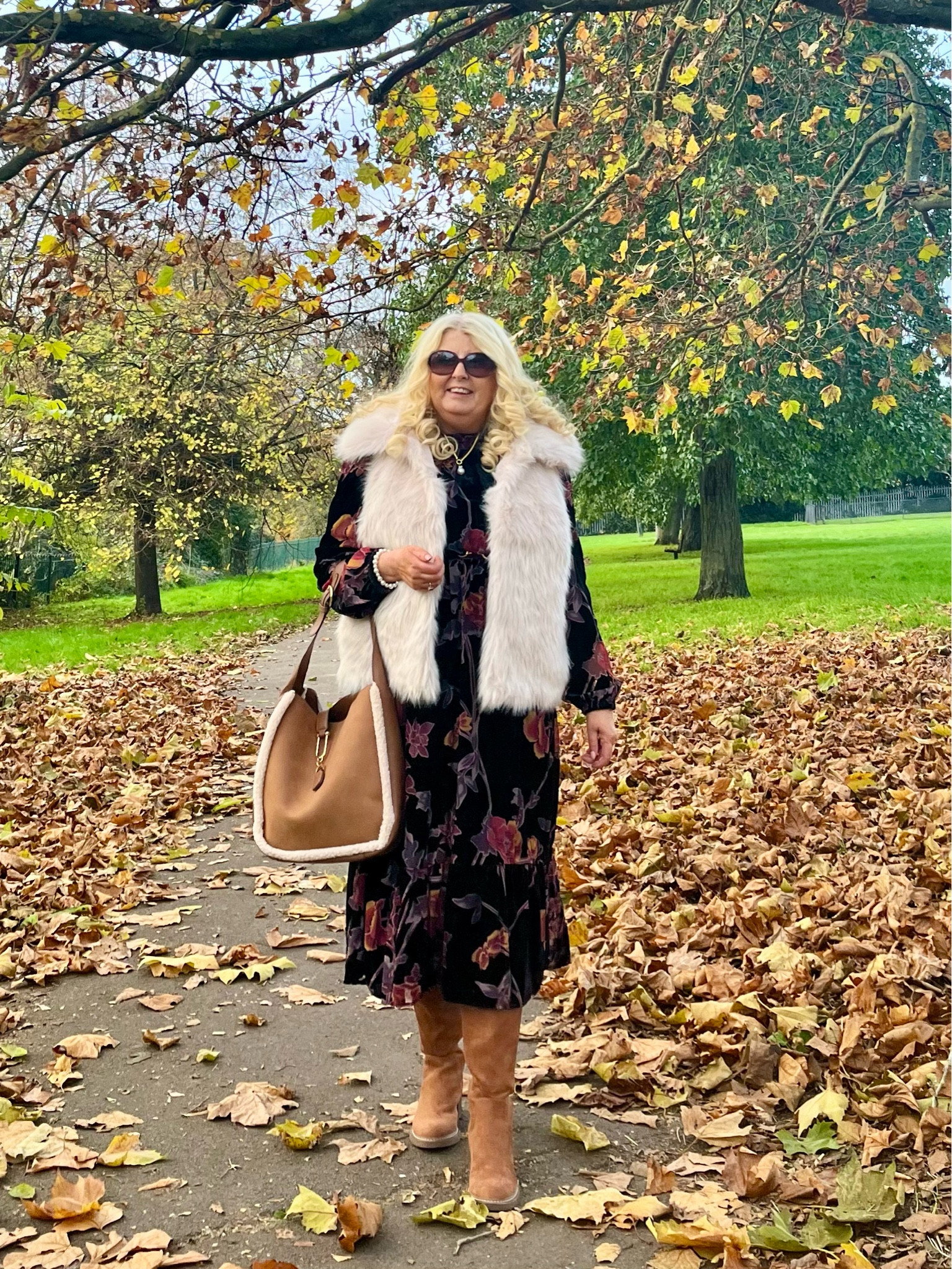 Winter dress with faux fur gilet and tan accessories 

#LTKeurope #LTKSeasonal #LTKstyletip