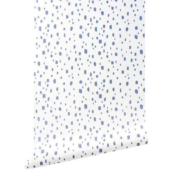 French Blue Spotted Wallpaper | Caitlin Wilson Design