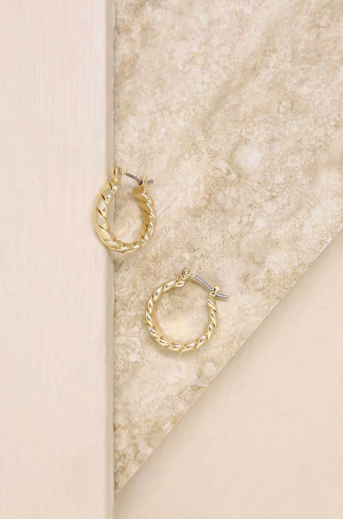 Textured 18k Gold Plated Mini Hoops | Ettika