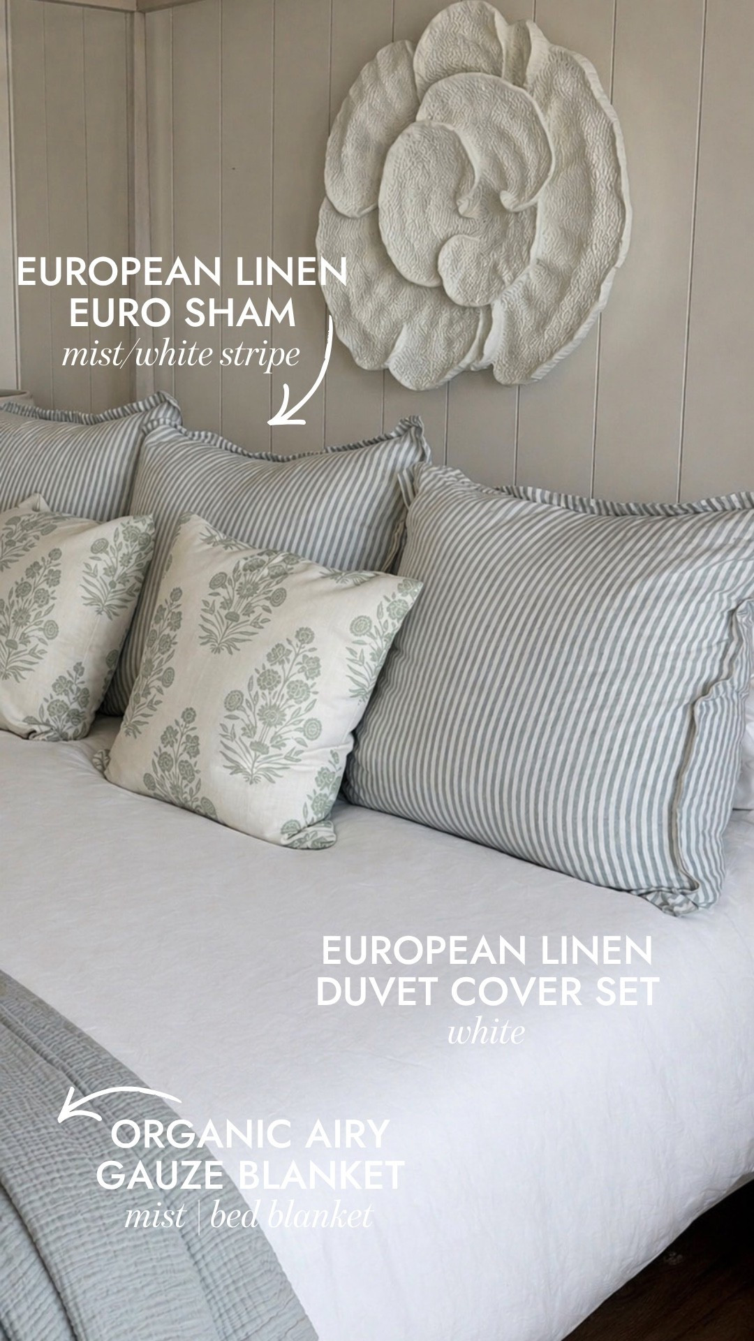 @quince pieces from the beach house! I love the way all of the bedding came together 🤍 #quincepartner