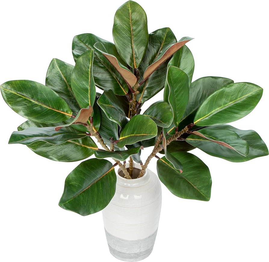 Briful Faux Magnolia Branches 22 Inches Artificial Leaves Stems Faux Greenery for Home Bathroom T... | Amazon (US)
