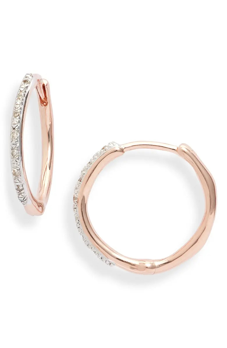 Medium Riva Wave Diamond Hoop Earrings | Nordstrom