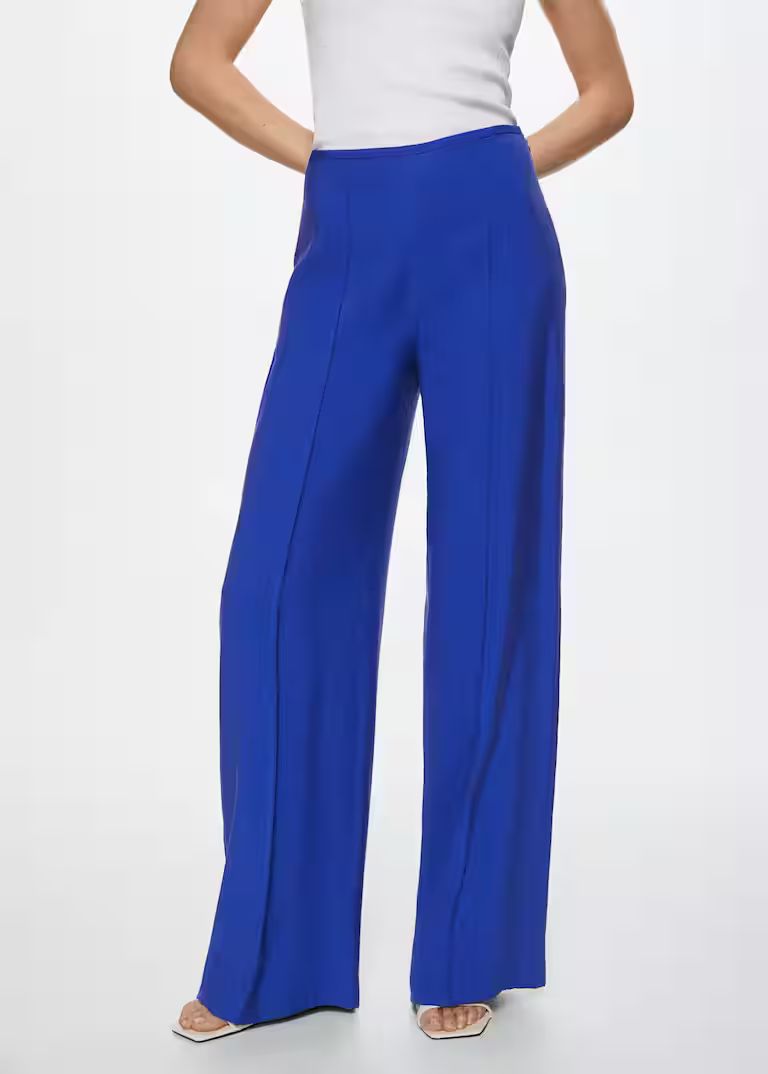 Pleat detal modal trousers -  Women | Mango USA | MANGO (US)